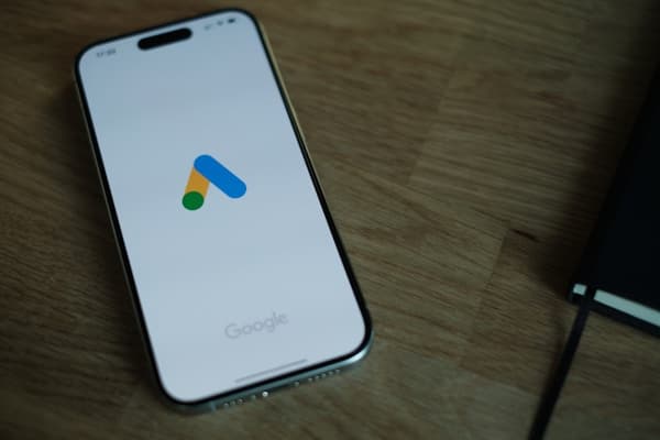 Google Ads interface on a mobile phone